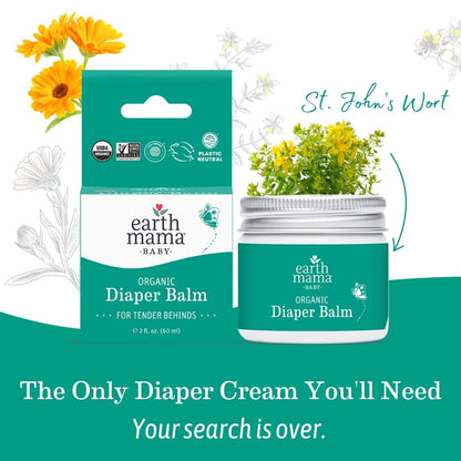 Earth Mama Organic Baby Diaper Balm, 60ml 🍁 All In One Marketplace Canada