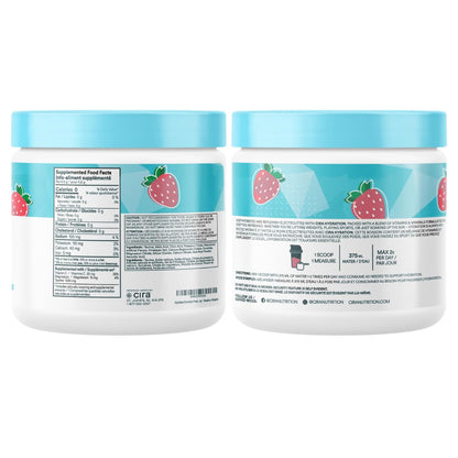 Cira Hydration Electrolytes Powder - Daily Electrolyte Powder, Sugar Free w Himalayan Salt, Magnesium, Potassium, Hydration Powder for Dehydration Relief & Recovery - Strawberry Margarita, 45 Servings 🍁 All In One Marketplace Canada