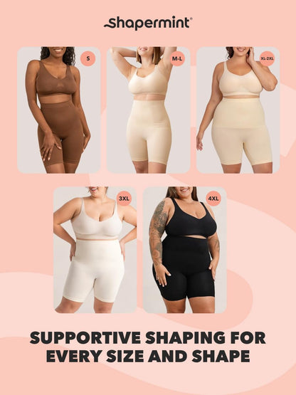 SHAPERMINT All Day Every Day High Waisted Shaper Shorts - Shapewear Women Tummy Control Underwear, Body Shaper for Women Black 🍁 All In One Marketplace Canada