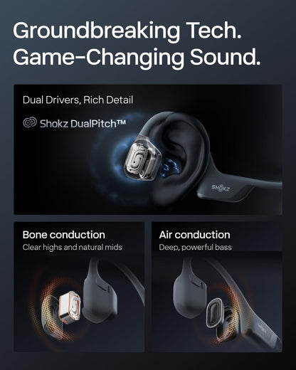 SHOKZ OpenRun Pro 2-Bone Conduction Headphones,Open-Ear Bluetooth Wireless Sport Earphones for Running,Workouts-Sweat Resistant,Comfortable Fit-Deep Bass,Smart Mic,Reflective Strip,Mini,Black 🍁 All In One Marketplace Canada