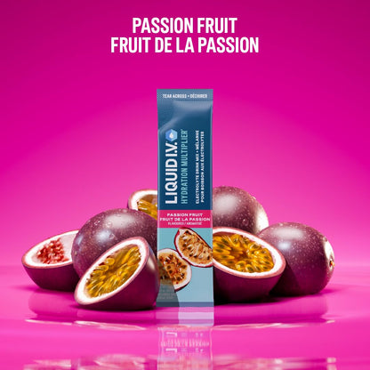 Liquid I.V. Hydration Multiplier Electrolyte Drink Mix - Enhanced Hydration Electrolyte Powder with Vitamins B3, B5, B6, B12 and C -18x On-the-go Sticks for Workout and Travel - Passion Fruit 🍁 All In One Marketplace Canada