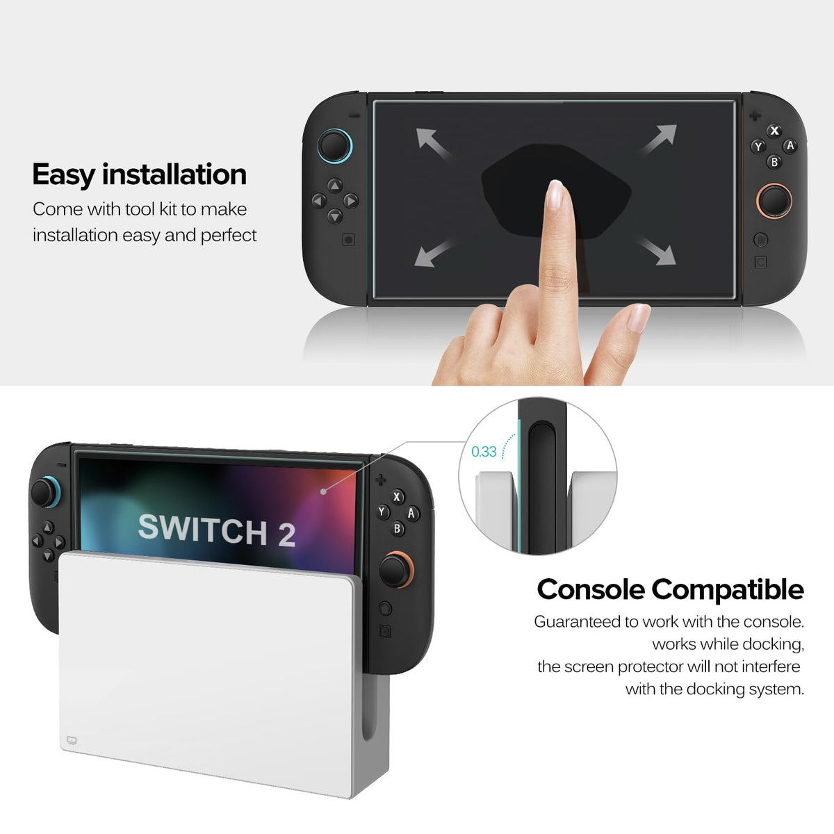 ivoler 4-Pack Screen Protector Tempered Glass for Nintendo Switch 2 Model 2025 with [Alignment Frame] Accessories Transparent HD Clear Anti-Scratch Screen Protector for Nintendo Switch 2, 7.9-Inch 🍁 All In One Marketplace Canada
