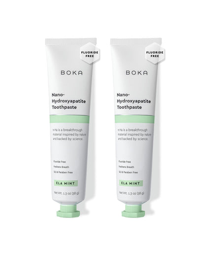Boka Fluoride Free Toothpaste, Nano Hydroxyapatite Toothpaste, Appropriate for Sensitive Teeth - for Adult Oral Care - Ela Mint Flavor, 1.3 Fl Oz 2Pk US Manufactured 🍁 All In One Marketplace Canada