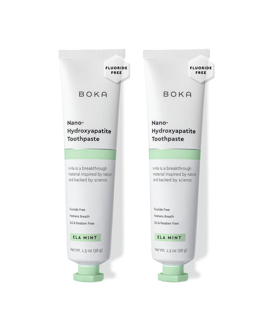 Boka Fluoride Free Toothpaste, Nano Hydroxyapatite Toothpaste, Appropriate for Sensitive Teeth - for Adult Oral Care - Ela Mint Flavor, 1.3 Fl Oz 2Pk US Manufactured 🍁 All In One Marketplace Canada