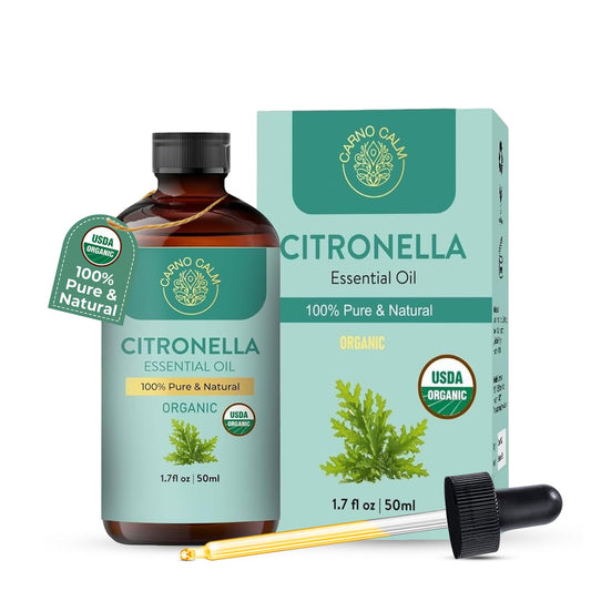 Carno Calm Organic Citronella Essential Oil | 100% Pure Natural Citronella Oil | For Scalp and Hair | Ideal for Both men and women | 1.7 fl oz 🍁 All In One Marketplace Canada