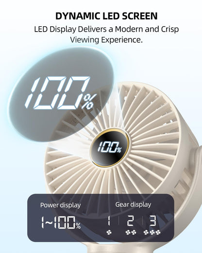 Stroller Fan, Portable Fan, Battery Powered Baby Clip On Fans, 3 Speeds Personal Cooling Fan with Rotatable Handheld for Car Seat Crib Bike Treadmill, Beige-white 🍁 All In One Marketplace Canada