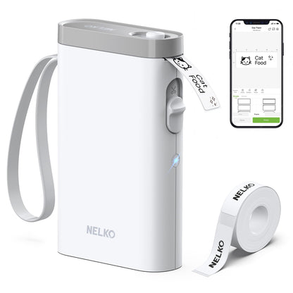Nelko Label Maker Machine with Tape, P21 Portable Bluetooth Label Printer, Wireless Built-in Cutter Sticker Maker Mini Label Makers with Multiple Templates for School Organizing Office Home, White 🍁 All In One Marketplace Canada