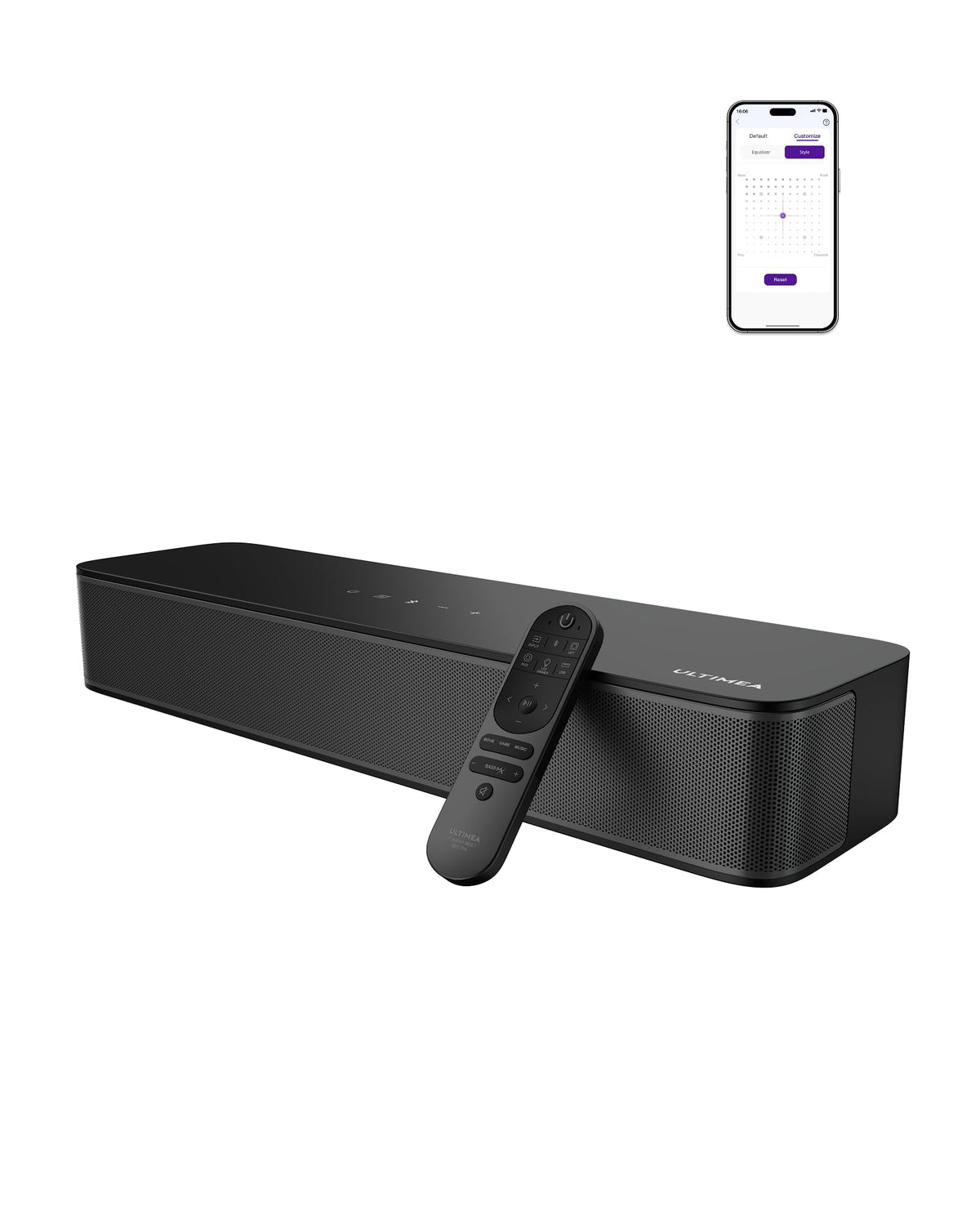 ULTIMEA 2.1ch Sound Bar for TV, Built-in Subwoofer, Peak Power 132W, App Control, 16 Inches Bluetooth 5.4 TV Speakers Soundbar, All-in-one PC Soundbar for Game, Opt/AUX/Wall Mount, Poseidon M20 Pro 🍁 All In One Marketplace Canada