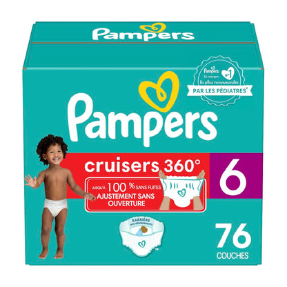 Pampers Diapers - Cruisers 360 degrees - Size 6, 76 Count, up to 100% Leakproof Fit, Designed for Active Babies, Pull On Diaper, EZ Off Tabs Designed for Easy Changes 🍁 All In One Marketplace Canada