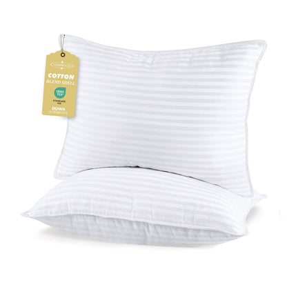 SHERWOOD Pillows Standard Size 2 Pack Hotel Pillow with Cotton Cover and Down Alternative Fiber Fill Bed Pillow for Sleeping (White, Standard 20x26 inch) 🍁 All In One Marketplace Canada