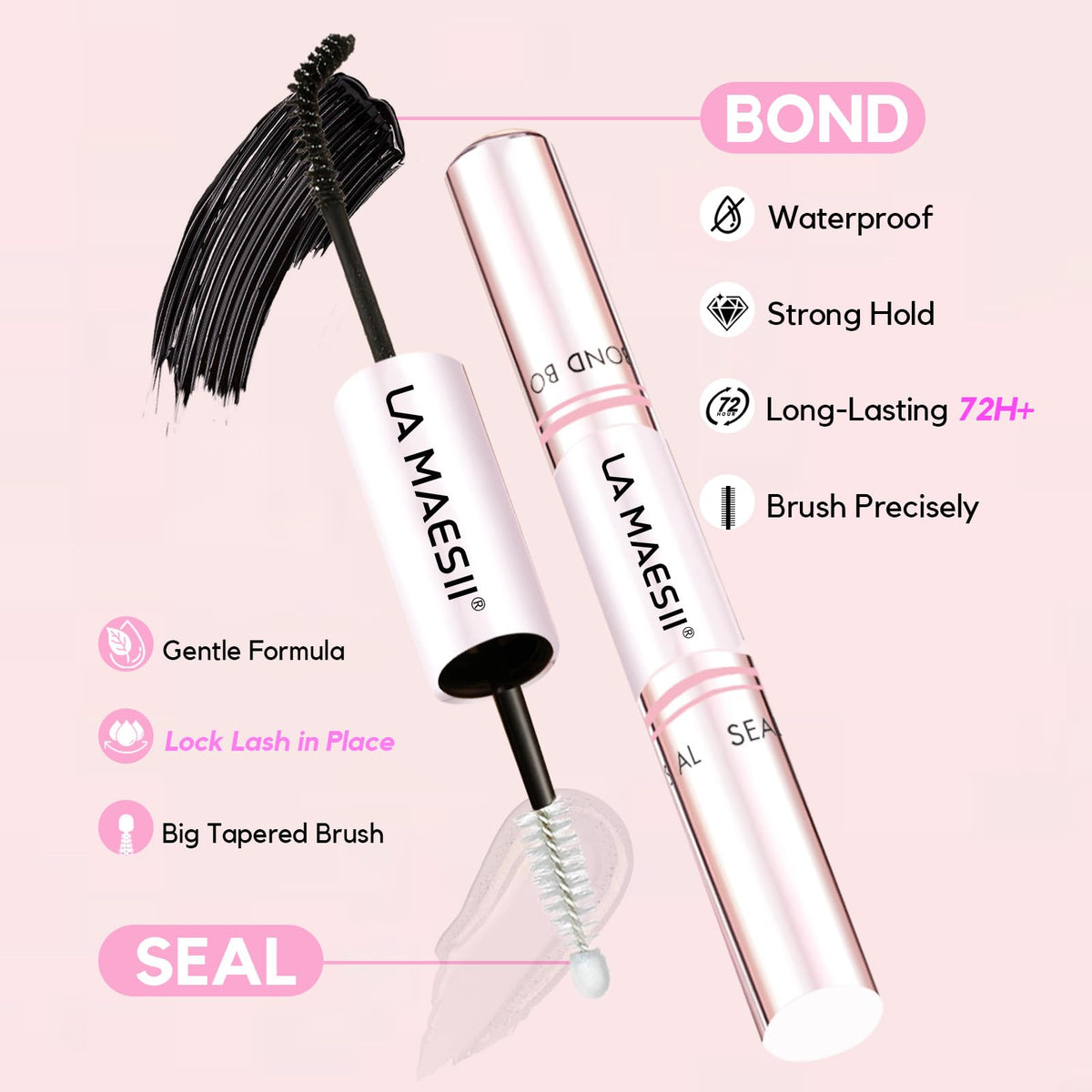 LA MAESII Lash Bond and Seal Waterproof Lash Remover Lash Cluster Glue for Eyelash Clusters DIY Lash Extension Kit at Home Pack 2 🍁 All In One Marketplace Canada