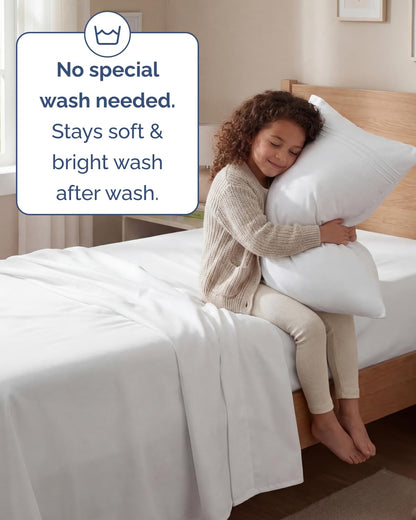 Twin Size Sheet Set - 3 Piece Set - Hotel Luxury Bed Sheets - Extra Soft - Deep Pockets - Easy Fit - Breathable & Cooling Sheets - Wrinkle Free - Comfy - White Bed Sheets – Twins Sheets - 3 PC 🍁 All In One Marketplace Canada