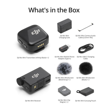DJI Mic Mini (2 TX + 1 RX + Charging Case), Wireless Lavalier Microphone for Camera/iPhone/Android, Ultralight, Detail-Rich Audio, 48h Use, Noise Cancelling, Automatic Limiting, Vlog, Streaming 🍁 All In One Marketplace Canada
