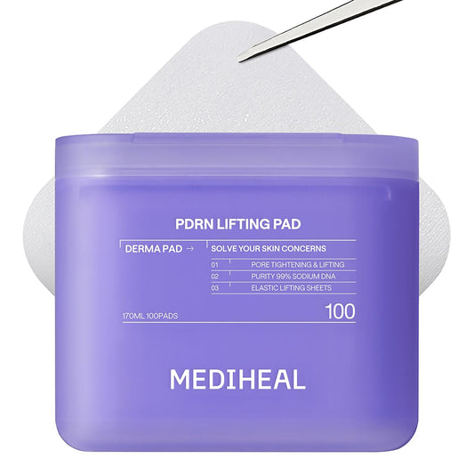 MEDIHEAL PDRN Lifting Toner Pads – Pore Tightening with Plant-Based PDRN, Peptide, Glutathione & PHA, Pore Care, Firming & Wrinkle Care, Stretchy Lifting Fabric, Korean Skin Care, 100 Pads 🍁 All In One Marketplace Canada