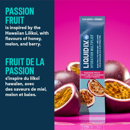 Liquid I.V. Hydration Multiplier Electrolyte Drink Mix - Enhanced Hydration Electrolyte Powder with Vitamins B3, B5, B6, B12 and C -18x On-the-go Sticks for Workout and Travel - Passion Fruit 🍁 All In One Marketplace Canada
