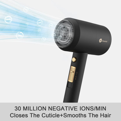 Slopehill Professional Ionic Hair Dryer, Powerful 1800W Fast Drying Low Noise Blow Dryer with 2 Concentrator Nozzle 1 Diffuser Attachments for Home Salon Travel (Black) 🍁 All In One Marketplace Canada