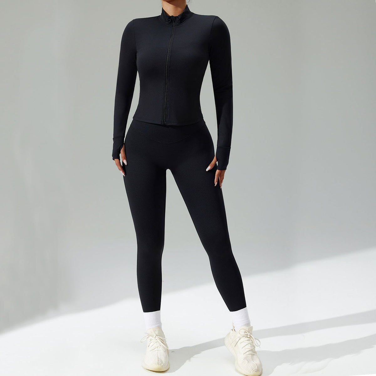 Three-Piece Running & Workout Set – Quick-Dry Sportswear with Cardigan