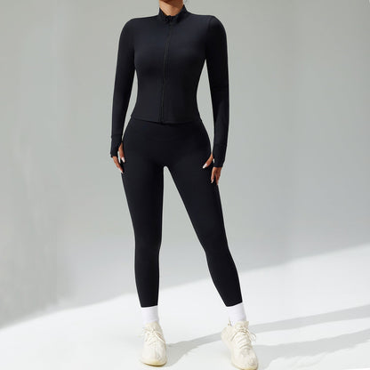 Three-Piece Running & Workout Set – Quick-Dry Sportswear with Cardigan