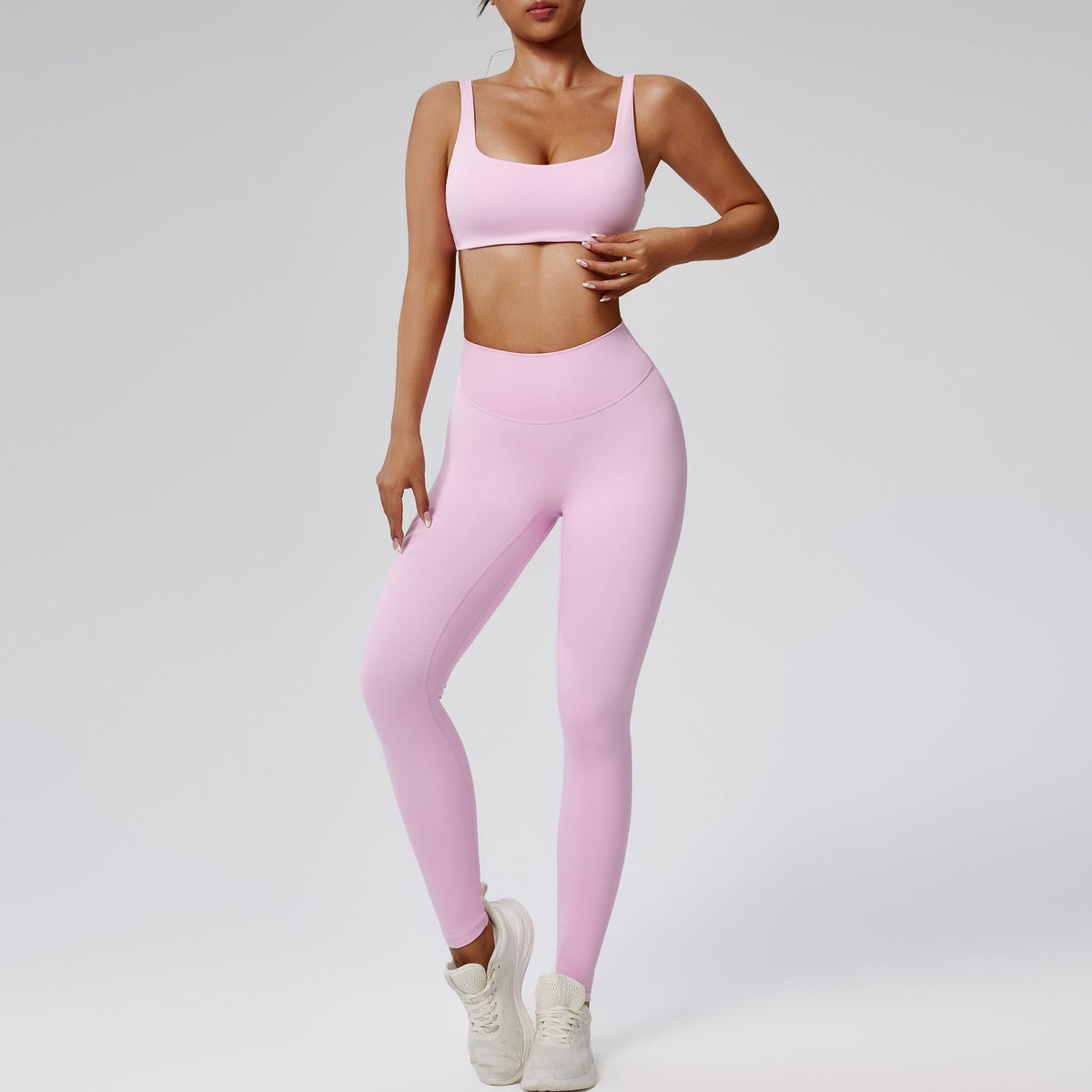 Women’s High-Waisted Quick-Dry Running Set – Two-Piece Sports & Workout Outfit