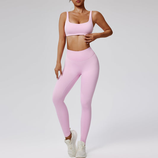 Women’s High-Waisted Quick-Dry Running Set – Two-Piece Sports & Workout Outfit