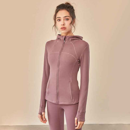 Hooded Sportswear Women’s Outerwear – Breathable Workout Jacket