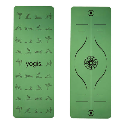 Yoga Mat Posture Line Non-Slip TPE Fitness Mat – Beginner Support &amp; Alignment Guide