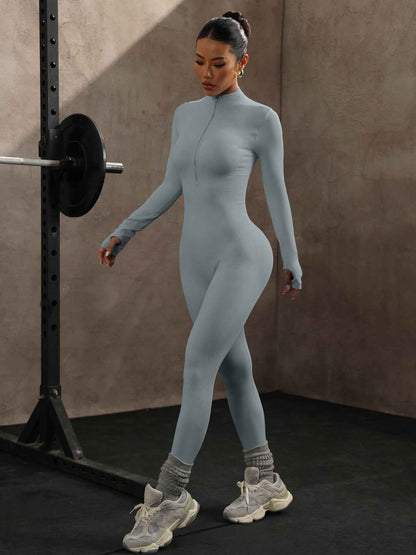 Women’s Long-Sleeve Seamless Yoga Bodysuit – Tight-Fit One-Piece Workout Suit