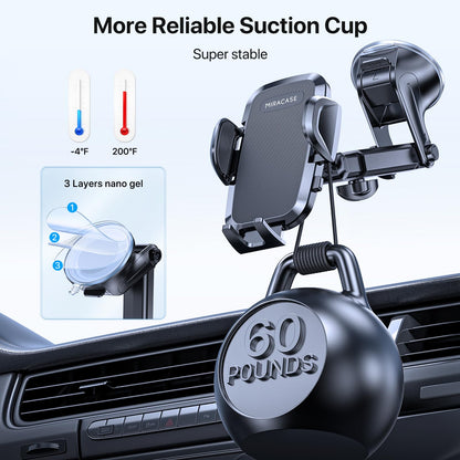 Miracase Car Phone Mount, [Upgraded Strong Military Grade Suction Cup] Long Arm Phone Holder for Car Dashboard Windshield Vent, Hands Free Cell Phone Holder Compatible with All Mobile Phones 🍁 All In One Marketplace Canada