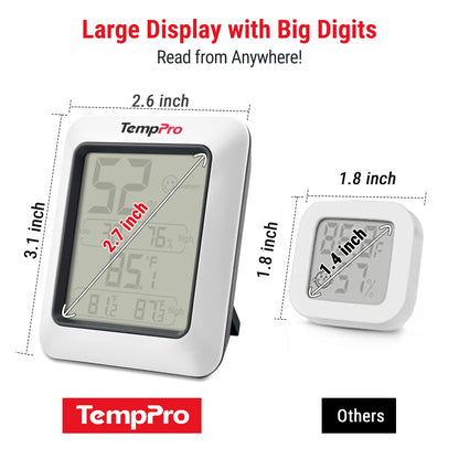 TempPro TP50 Digital Hygrometer Indoor Thermometer with Max/Min Records Room Thermometer and Humidity Monitor with Large LCD Display (Previously ThermoPro) 🍁 All In One Marketplace Canada