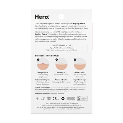 Hero Cosmetics Mighty Patch Original – Hydrocolloid Patch for Pimples, Overnight Acne Blemish & Zit Stickers for Sensitive Skin, 36 Count 🍁 All In One Marketplace Canada