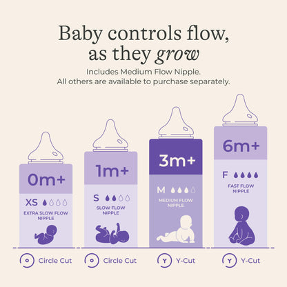 Lansinoh Anti-Colic Baby Bottles for Breastfeeding Babies, 240 ml (8 Ounces), 3 Count, Includes 3 Medium Flow Nipples, Size M 🍁 All In One Marketplace Canada