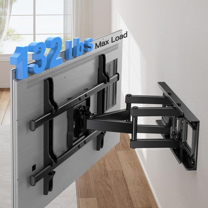 Pipishell Full Motion TV Wall Mount for 37-84" Flat Curved TVs, Wall Mount TV Bracket with Dual Articulating Arms Swivel Tilt Rotation, TV Mount up to 132lbs Max VESA 600x400 Fit 12"-16" Wood Stud 🍁 All In One Marketplace Canada