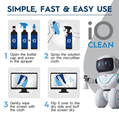 Screen Cleaner Spray (16oz) – Best Large Cleaning Kit for LCD LED OLED TV, Smartphone, iPad, Laptop, Touchscreen, Computer Monitor, Other Electronic Devices – Microfiber Cloth Wipes and 2 Nozzles 🍁 All In One Marketplace Canada