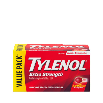 Tylenol Pain Relief Medicine, Headache and Pain Reliever and Fever Reducer, Extra Strength, Acetaminophen eZ Tabs, 500 mg, 200 Count 🍁 All In One Marketplace Canada