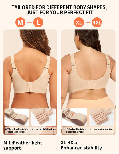 PoseFree Jelly Bras for Women Full Coverage Full Support and Lift No Underwire Back Smoothing Bralette Everyday Bra (Nude,XL) 🍁 All In One Marketplace Canada