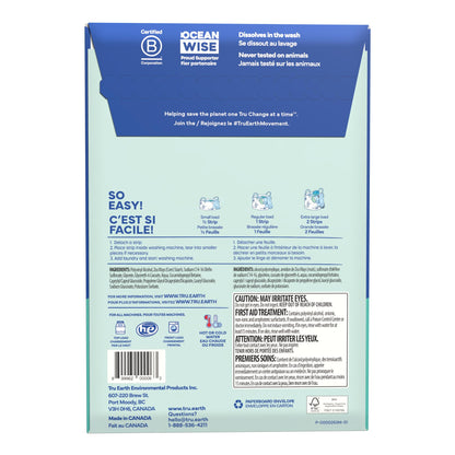 Tru Earth Compact Dry Laundry Detergent Sheets, Unscented - Up to 128 Loads (64 Sheets) - Paraben-Free - Original Eco-Strip Liquidless Laundry Detergent, Travel Laundry Sheets 🍁 All In One Marketplace Canada