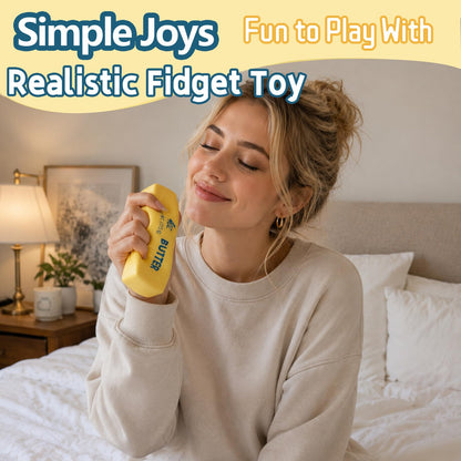 Butter Squishy, Soft Slow Rising Squeeze Butter Squishy, Realistic Texture Sensory Play Fidget Toy, Fun Desk Toy for Kids, Teens & Adults (Yellow, Small) 🍁 All In One Marketplace Canada