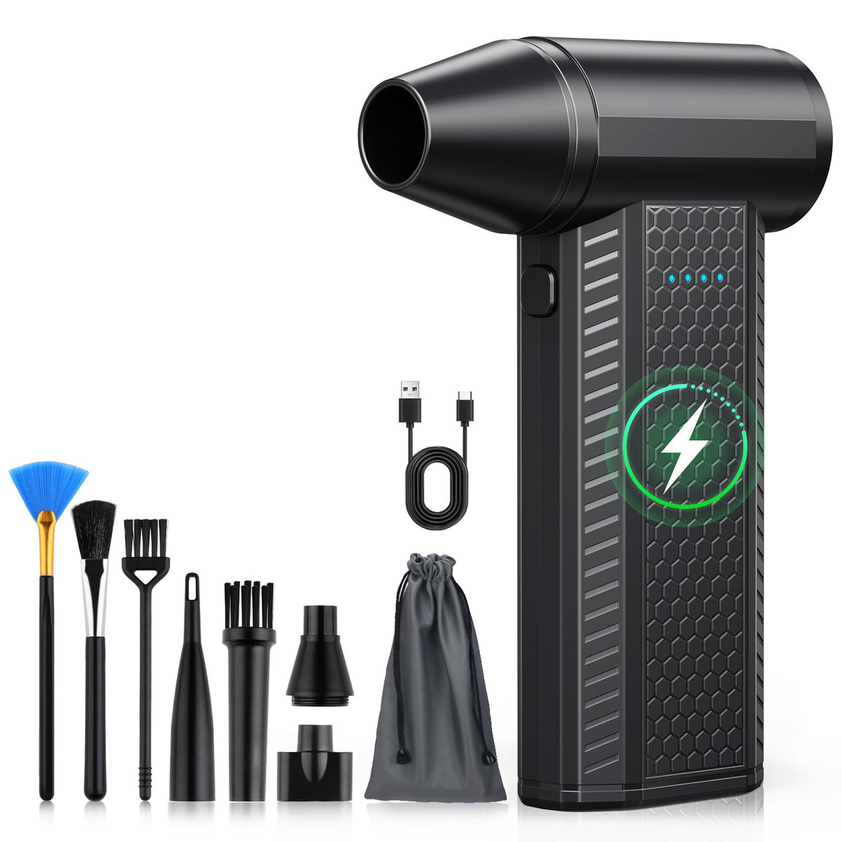 Compressed Air Duster kit-Blower-pc Duster Electric-130000RPM- Replace Compressed air can-Keyboard Clean-car Mini Snow Blowers-Car Dryer air Blower-Jet Fan-No air Canned dusters for Cleaning 🍁 All In One Marketplace Canada