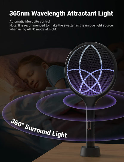 YISSVIC Bug Zapper Racket Electric Fly Swatter Fly Zapper Indoor Outdoor Rechargeable (Black-2 Piece) 🍁 All In One Marketplace Canada