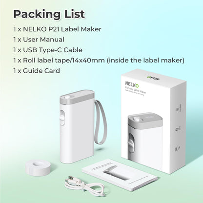 Nelko Label Maker Machine with Tape, P21 Portable Bluetooth Label Printer, Wireless Built-in Cutter Sticker Maker Mini Label Makers with Multiple Templates for School Organizing Office Home, White 🍁 All In One Marketplace Canada
