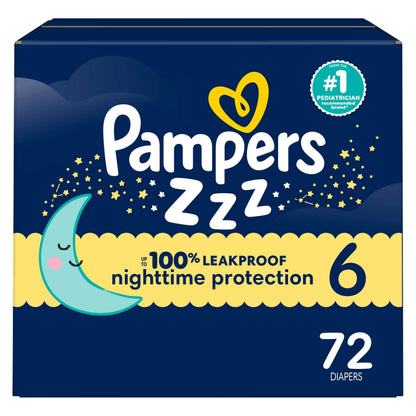 Pampers Diapers Size 6, 72 Count - Pampers Swaddlers Overnights Disposable Baby Diapers, Enormous Pack (Packaging & Prints May Vary) 🍁 All In One Marketplace Canada