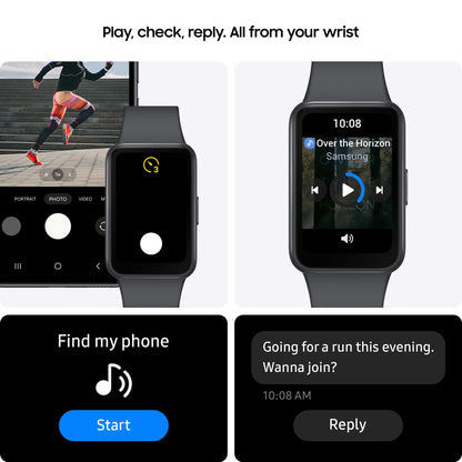 Samsung Galaxy Fit3, 1.6" AMOLED Display, 13 Days Battery Charge, Sleep Monitoring, Fall Detection - Dark Gray (CAD Version & Warranty) 🍁 All In One Marketplace Canada