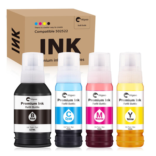 Hiipoo Refill Ink Bottle Replacement for T502 502 Ink for Epson ET-2750 ET2720 ET-2803 ET-2800 ET-2980 ET-3750 ET-4750 ET-3760 ET-4760 ET-2850 ET-4800 ET-3700 ET-15000 Printer 🍁 All In One Marketplace Canada