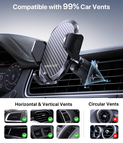 Miracase [2026 Upgraded Strong Military Grade Suction Cup] Car Phone Holder for Cars Dashboard Windscreen Air Vent Desk, 4 in 1 Mobile Phone Mount Automobile Cradle Stand for All Smartphones 🍁 All In One Marketplace Canada