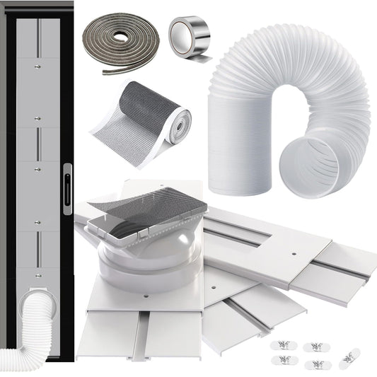 Gulrear95" Sliding Door AC Vent Kit with Φ 5.9"AC Hose+Filter Screen & Weather Stripping Universal 5.0/5.9 Inch Coupler for Window/Sliding Glass Door Portable AC Energy Saving Airtight Seal Pancel 🍁 All In One Marketplace Canada