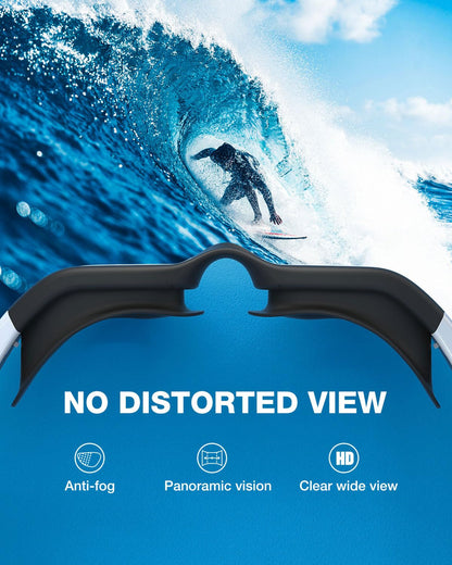 ZIONOR Swimming Goggles G1 Polarized Swim Goggles UV Protection Watertight Anti-Fog Adjustable Strap Comfort fit for Unisex Adult Men and Women-White Frame Gold Lens 🍁 All In One Marketplace Canada