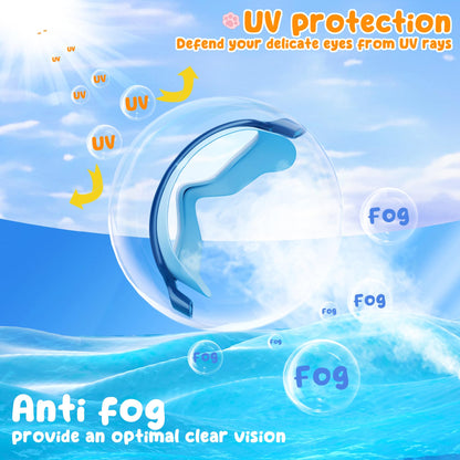 Kids Goggles Swimming, 2 Pack Kids Swimming Goggles for Age 4-14 Wide Vision Anti-Fog UV Protection Waterproof for Boys Girls 🍁 All In One Marketplace Canada