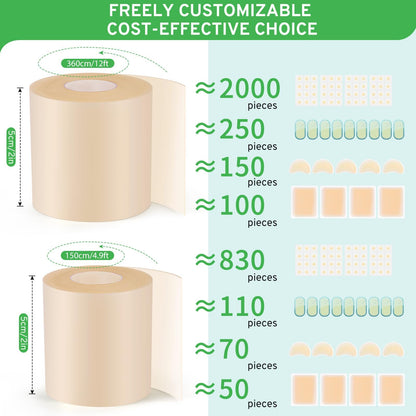 Hydrocolloid Bandages Roll for Wound Care, (2IN*5FT) Hydrocolloid Roll with Self-Adhesive, Cut-to-Size Patch Bandages, Ultra Absorbent, Waterproof, First Aid Kit Essential 🍁 All In One Marketplace Canada