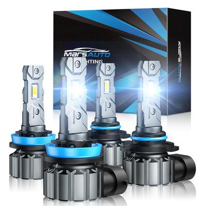 Marsauto H11 9005 LED Headlight Bulbs Kit, 66000LM Super Bright, H11/H9/H8 9005/HB3 LED Headlight Bulbs Combo, 6000K Cool White, 3 Mins Plug and Play Bulbs Combo, IP68, Pack of 4 🍁 All In One Marketplace Canada