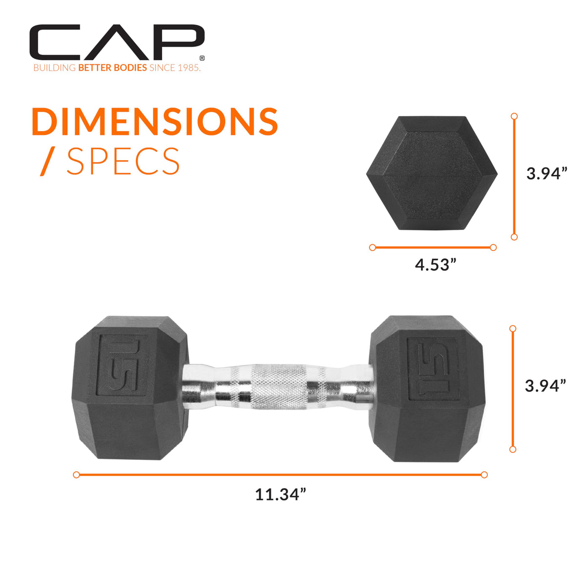 CAP Barbell 15 LB Pair Coated Hex Dumbbell Weight 🍁 All In One Marketplace Canada